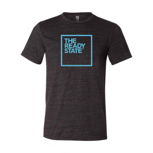 Men's Charcoal/Sky Blue Square Logo T-Shirt