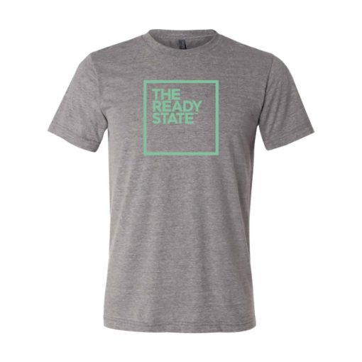 Men's Grey/Electric Green Square Logo T-Shirt
